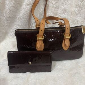 Elegant Brown Designer Handbag and Wallet Set